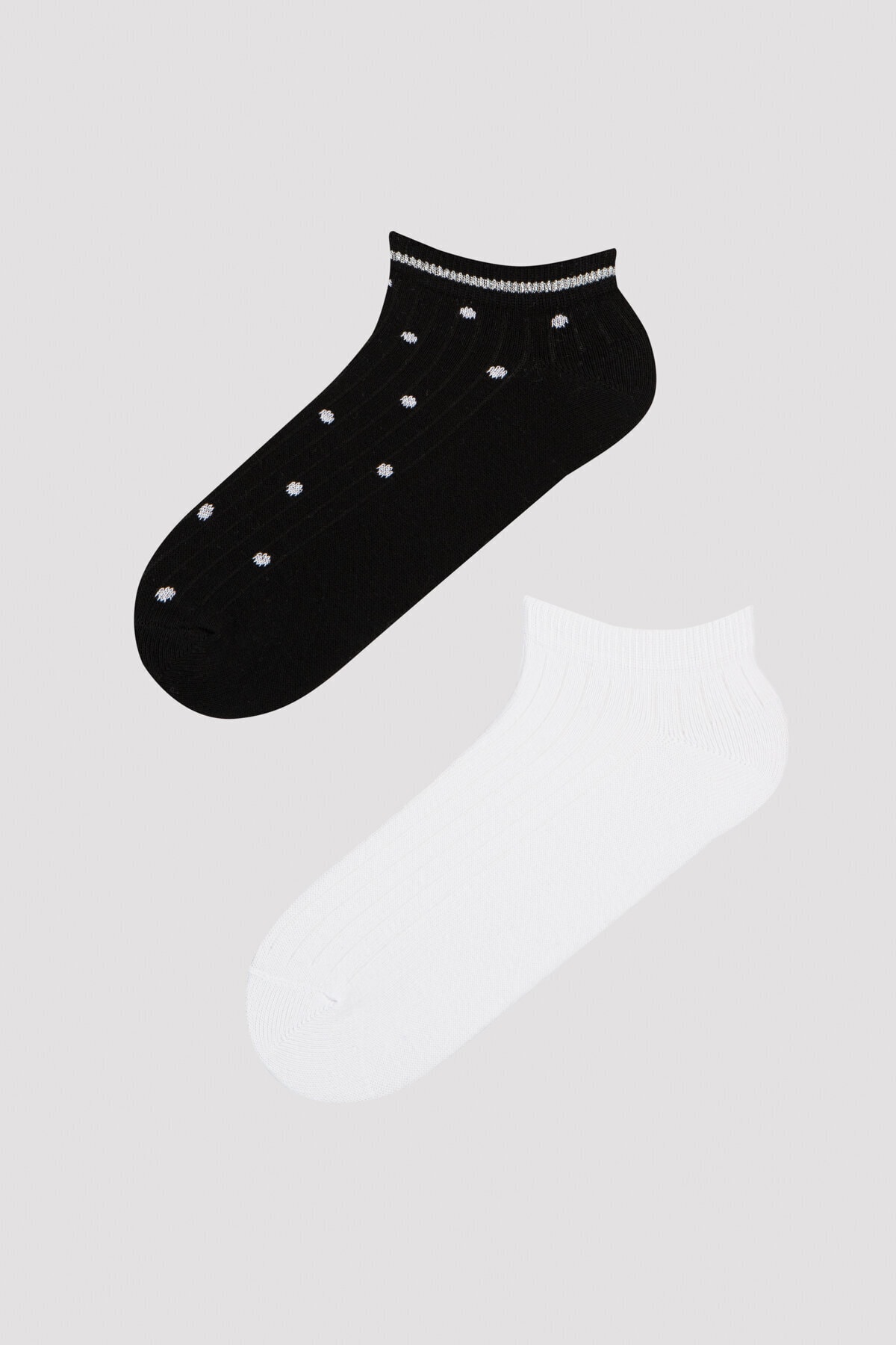 Penti Siyah Beyaz Dot 2li Patik Çorap