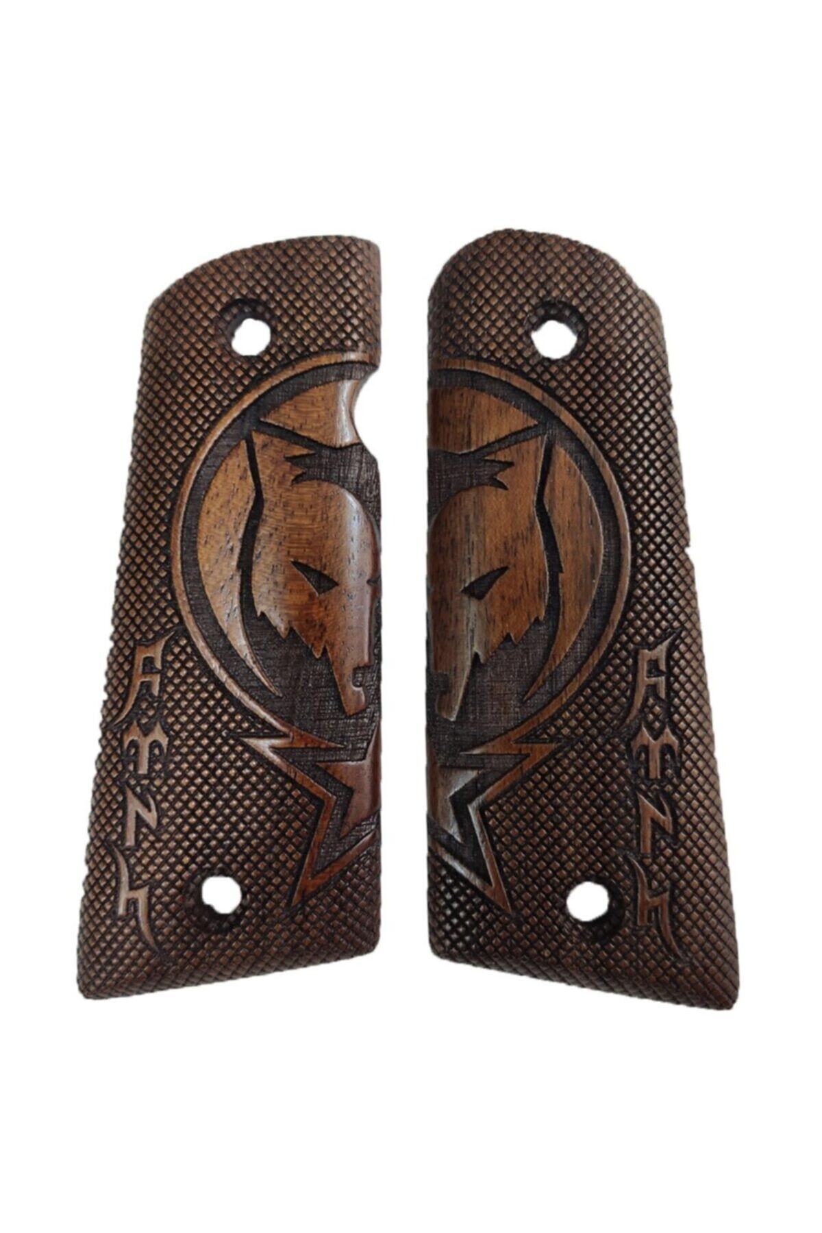 Arslantaş Colt 1911 Uyumlu Özel Model Ceviz Lazer Kesim Ahşap 2021-24