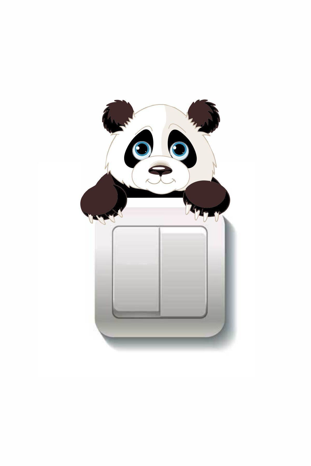 PİKSELİFE Sevimli Panda Çocuk Odası Priz Sticker