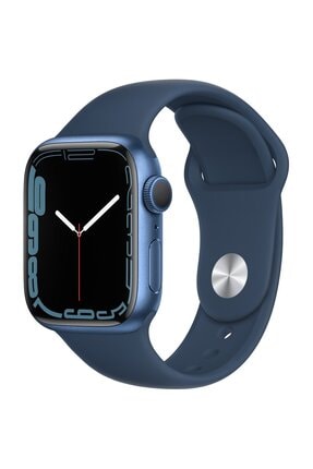 Apple Watch Uyumlu Seri 7 Gps 45mm Mavi Alüminyum Kasa Ve Abyss Blue Spor Kordon