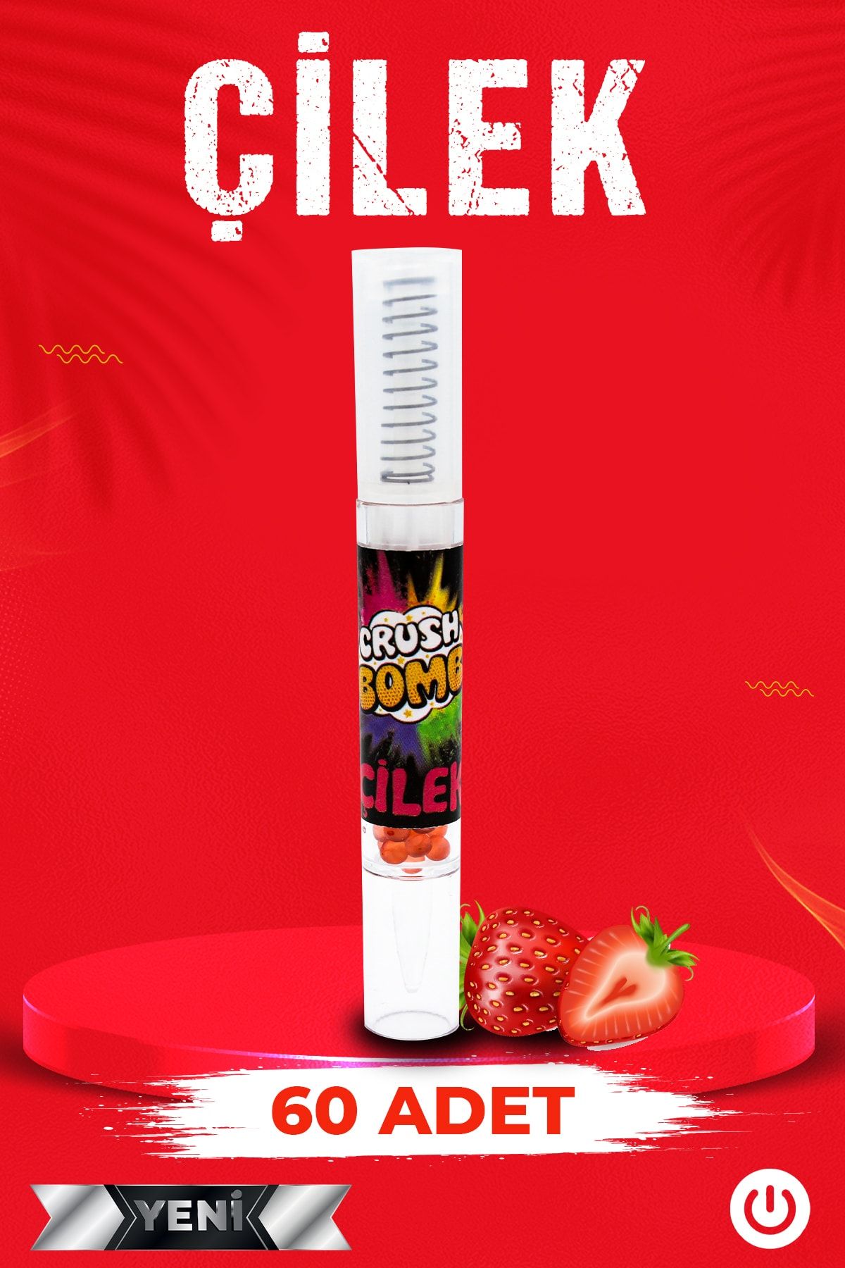 Crush Bomb Mentolsepeti Mentol Topu Çilek Aroma 60 Adet +aplikatör