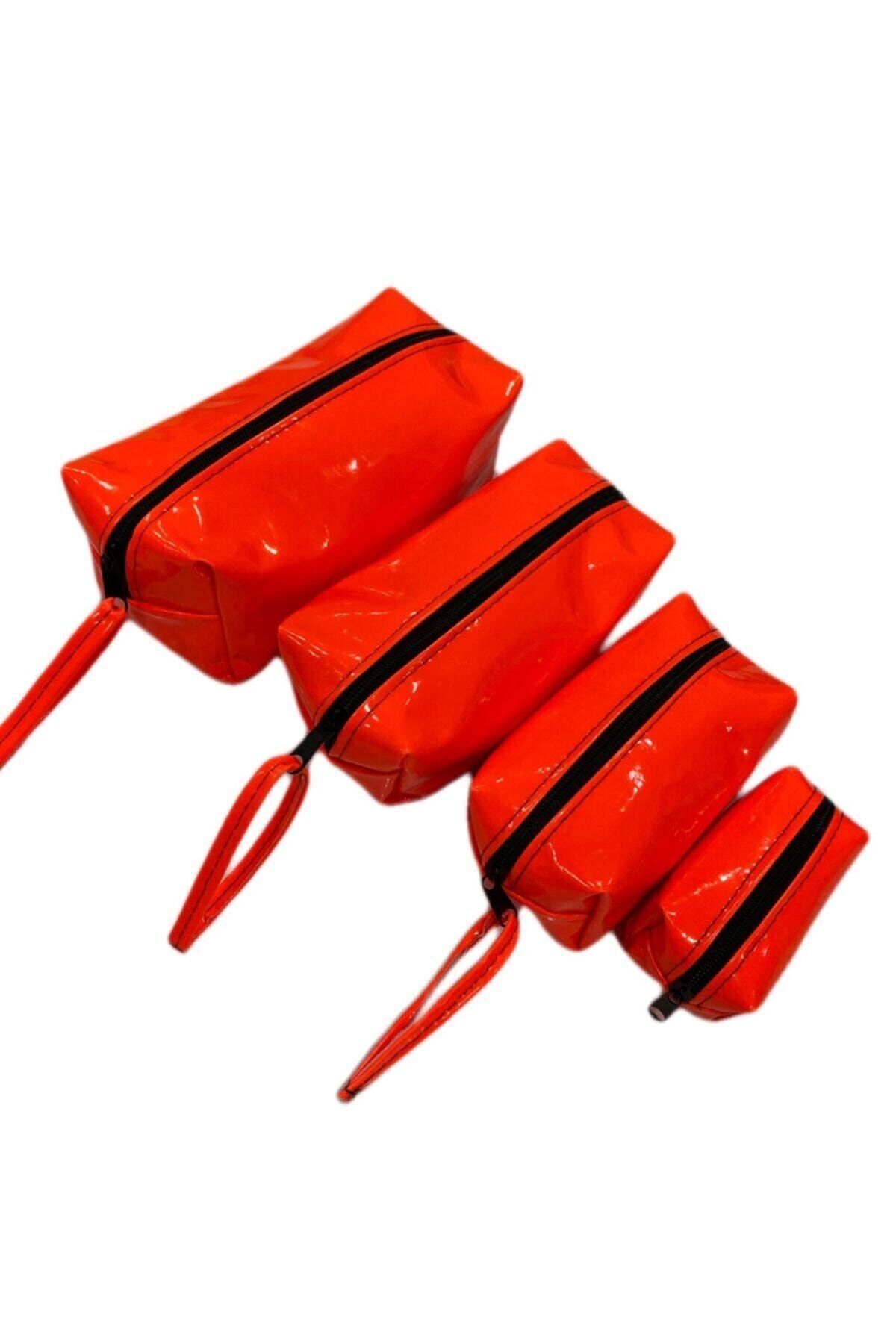 Tollini Orange 4'lü Makyaj Çantası