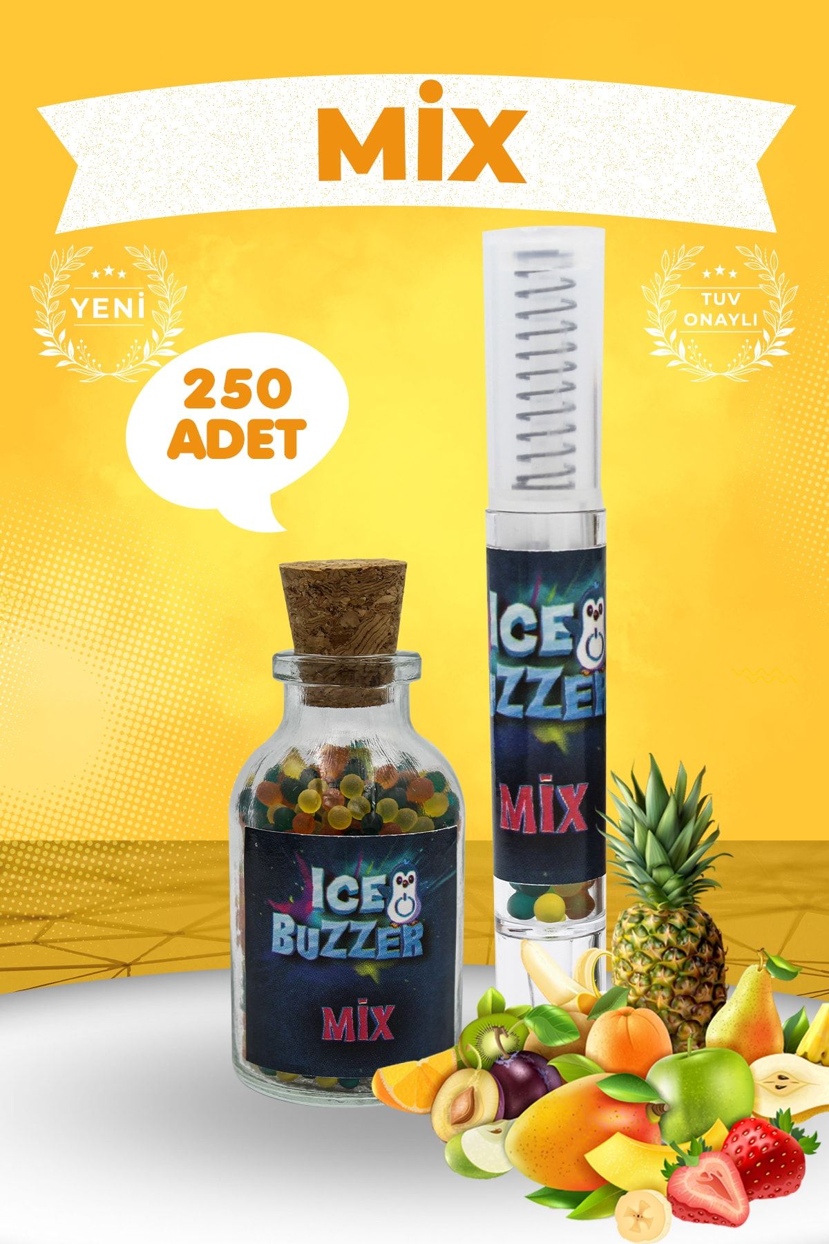 Crush Bomb Ice Buzzer Mentol Topu 250 Adet Mix Aromalı+aplikatör