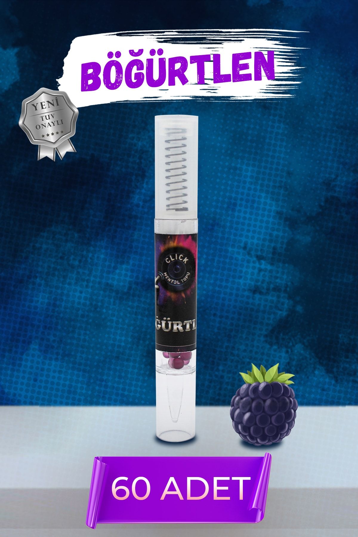 Crush Bomb Click Mentol Topu 60 Adet Böğürtlen Aromalı aplikatör
