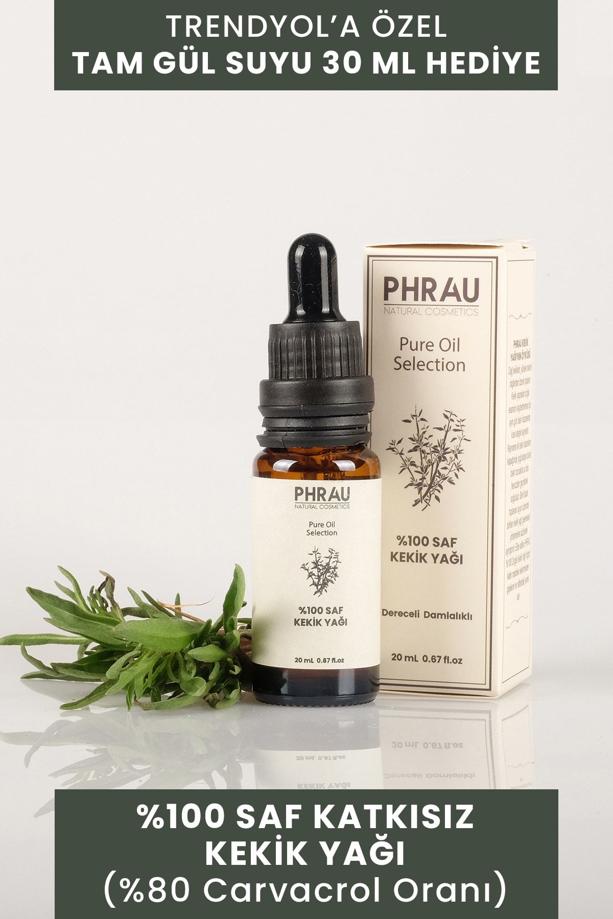 Phrau %100 Saf Ve Doğal Kekik Uçucu Yağı 20 ml