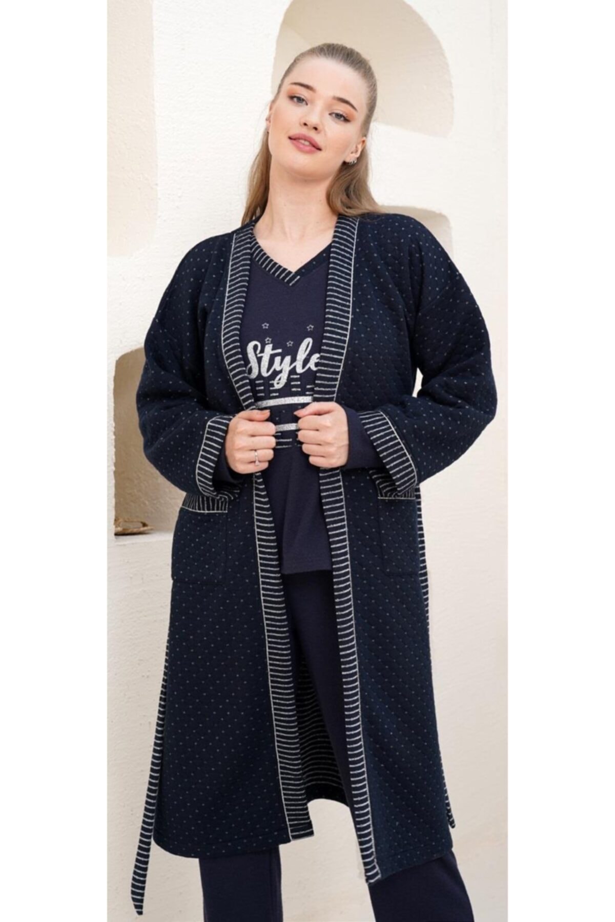 Cossy By Aqua Aqua 22075 Kadın Sabahlık -lacivert