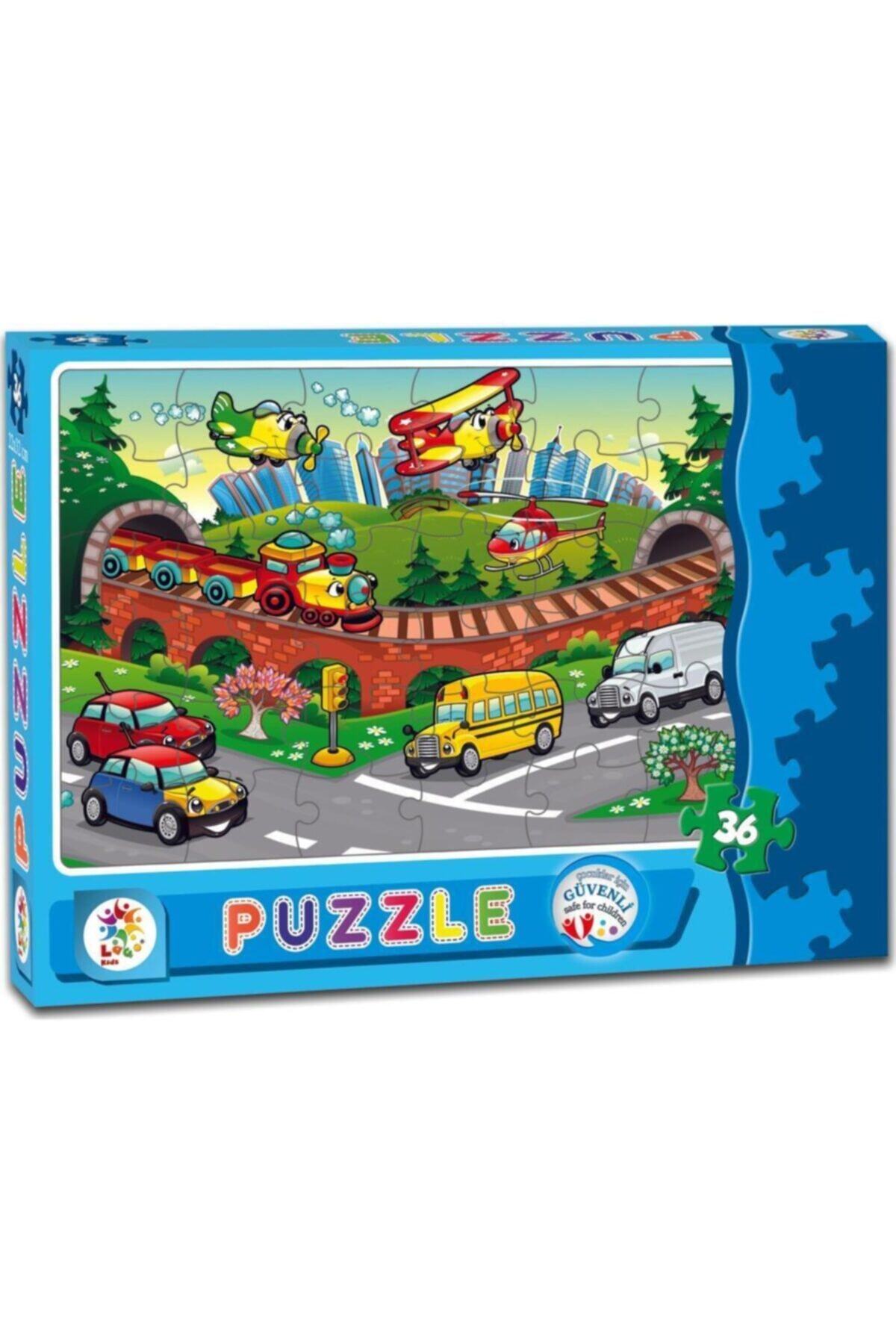 LAÇO Taşıtlar 36 Parça Kutu Puzzle