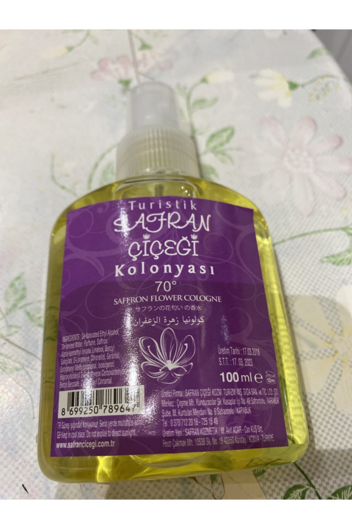 kolonya dünyası 100 ml Wiki Sprey Safran Çiçeği Kolonyası