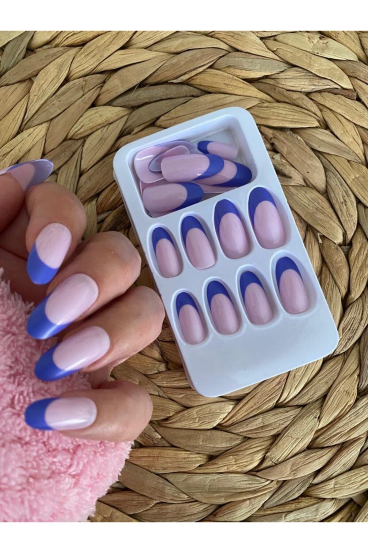 SYBELLE KOZMETİK 24 Adet Lila Krem Ombre Takma Tırnak