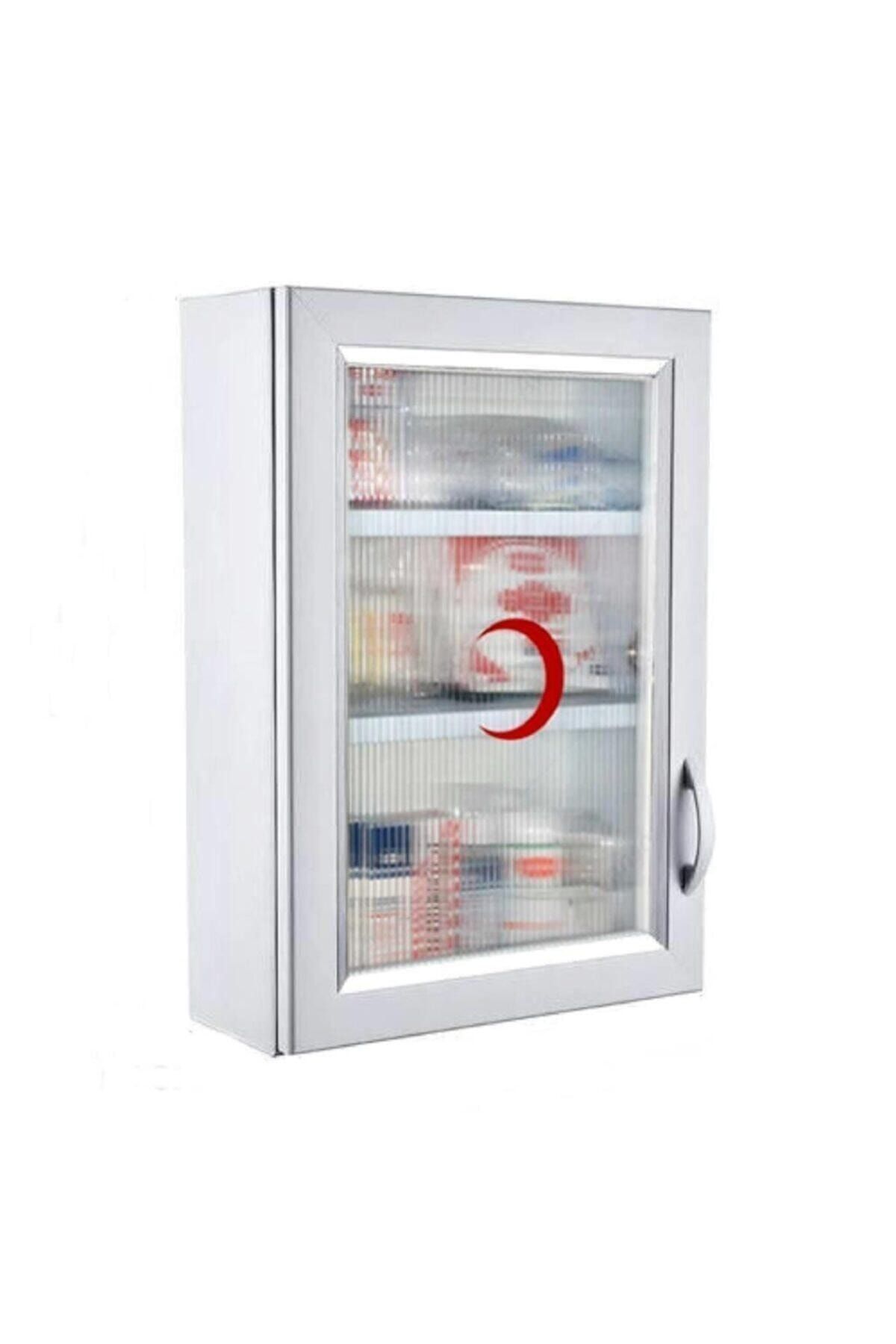 Çelik Ayna Ecza Dolabı Içi Dolu Ilk Yardım Içerikli Pvc 50x35x16 Cm 159
