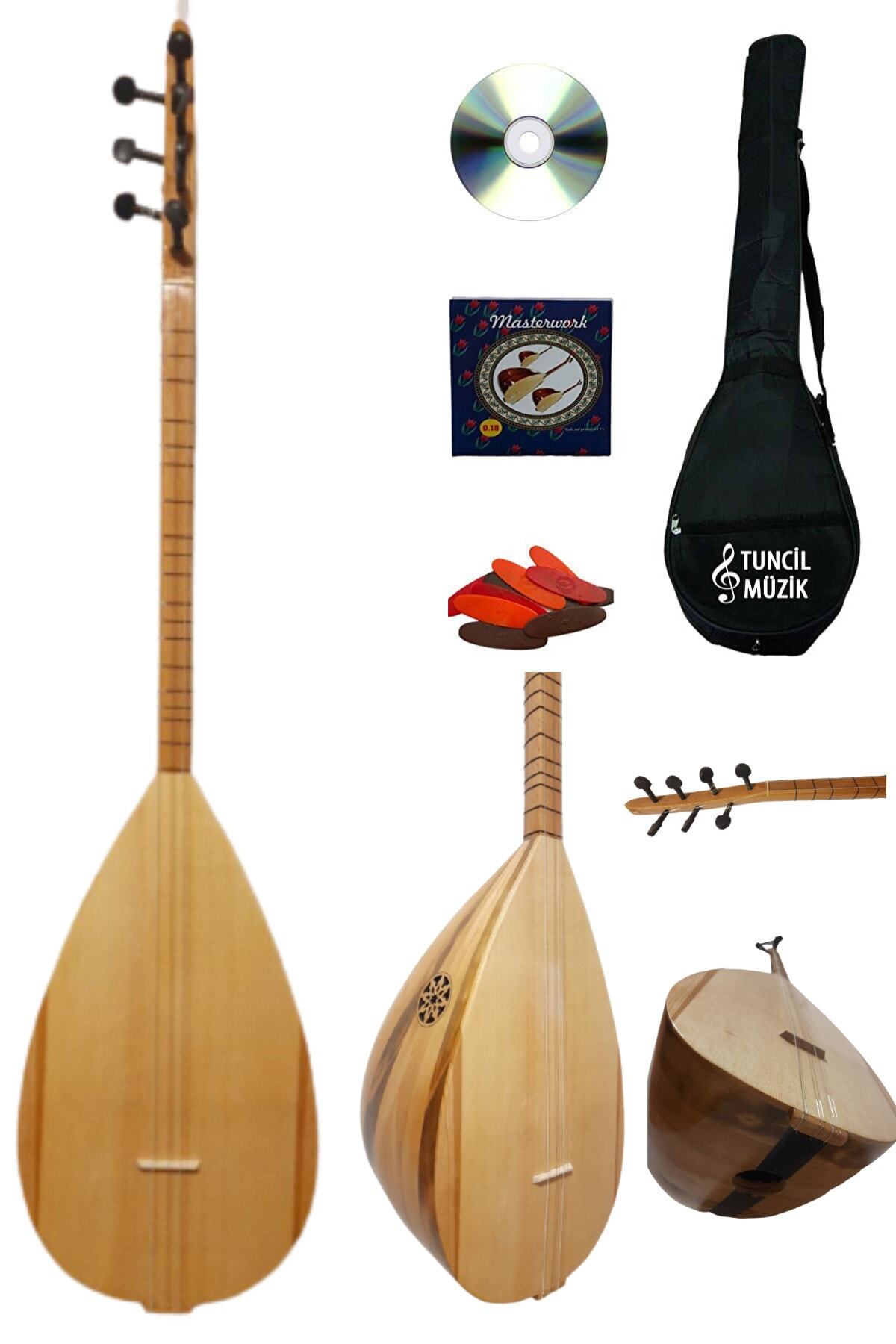 LORE Kısa Sap Bağlama Saz Maxi Set (su Geçirmez Kılıf,eğitim Cd,yedek Tel,mızrap) Çift Ses Çıkışlı