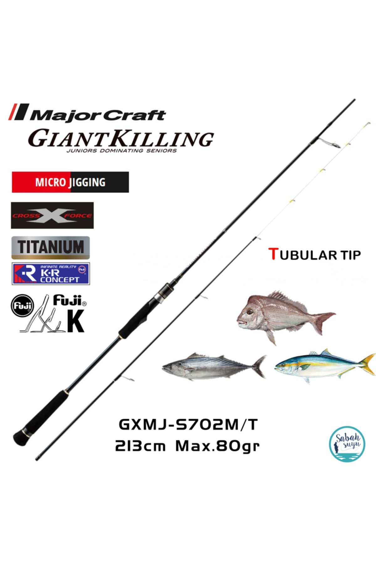 MAJOR CRAFT Giant Killing Gxmj-s702m/t 213cm Max 80gr (2p) Micro Jigging Kamış