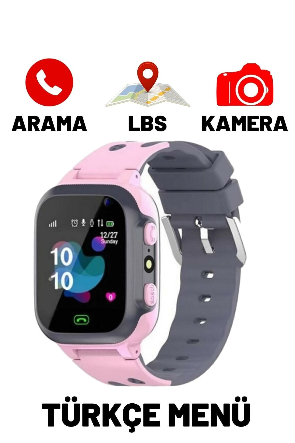 Smartbery Akıllı Çocuk Saati Konum Takipli Sim Kart Girişli Lbs Ve Sos Özellikli Akıllı Saat - Pembe