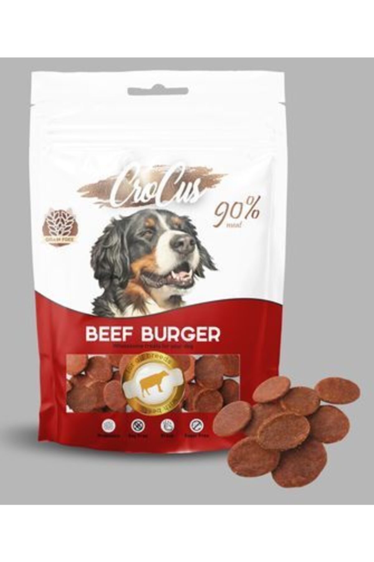 Crocus Burger Biftekli Tahılsız Köpek Ödülü 80 Gr
