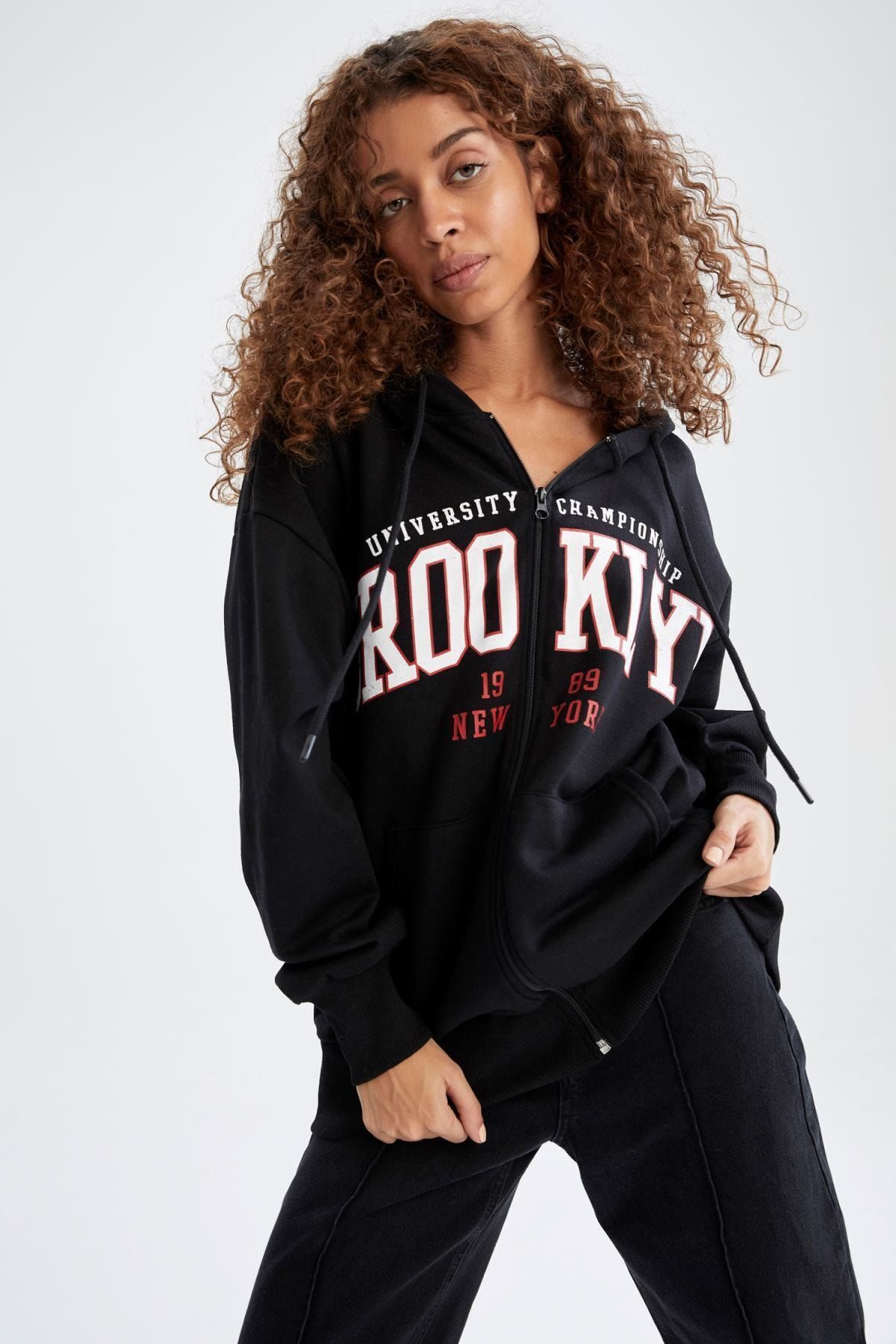 DeFacto Oversize Fit Kalın Sweatshirt Kumaşı Hırka