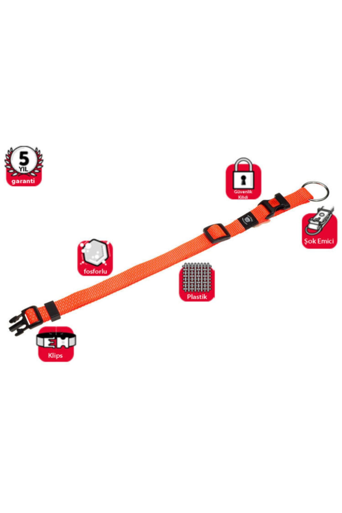 Karlie Karlıe Köpek Boyun Tasma 40-55cm 20mm Turuncu