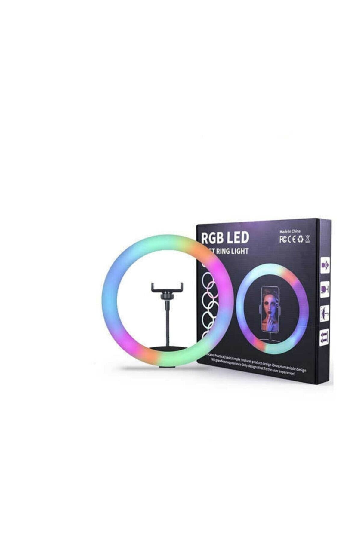 BİG STAR Rgb Mj-33 Rgb Işıklı Telefon Tutucu 33cm Ring Light Youtuber Makyaj Selfie