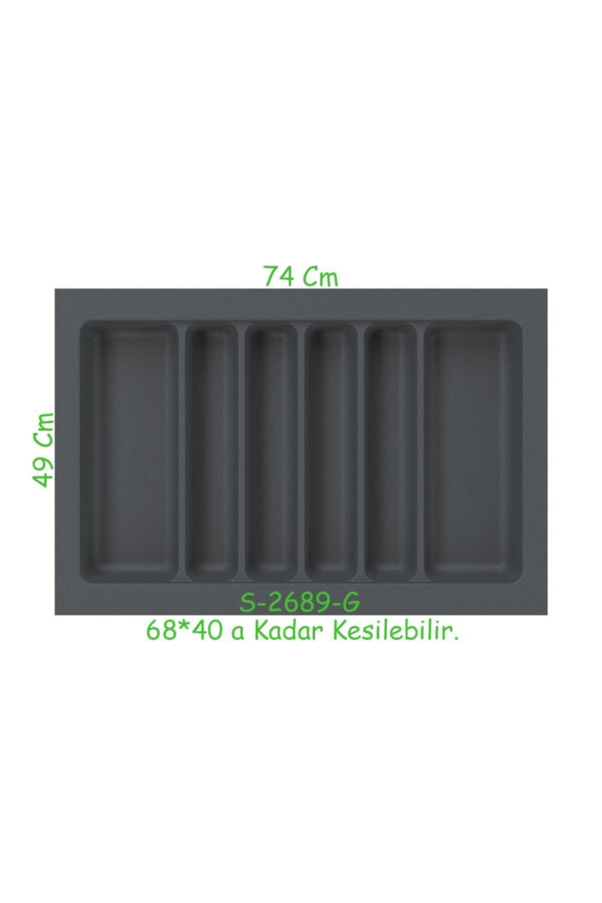 STARAX S-2689-g Çekmece Içi Plastik Kepçelik Gri En:74-68 D:49-40 Cm Arası Kesilir 6 Göz