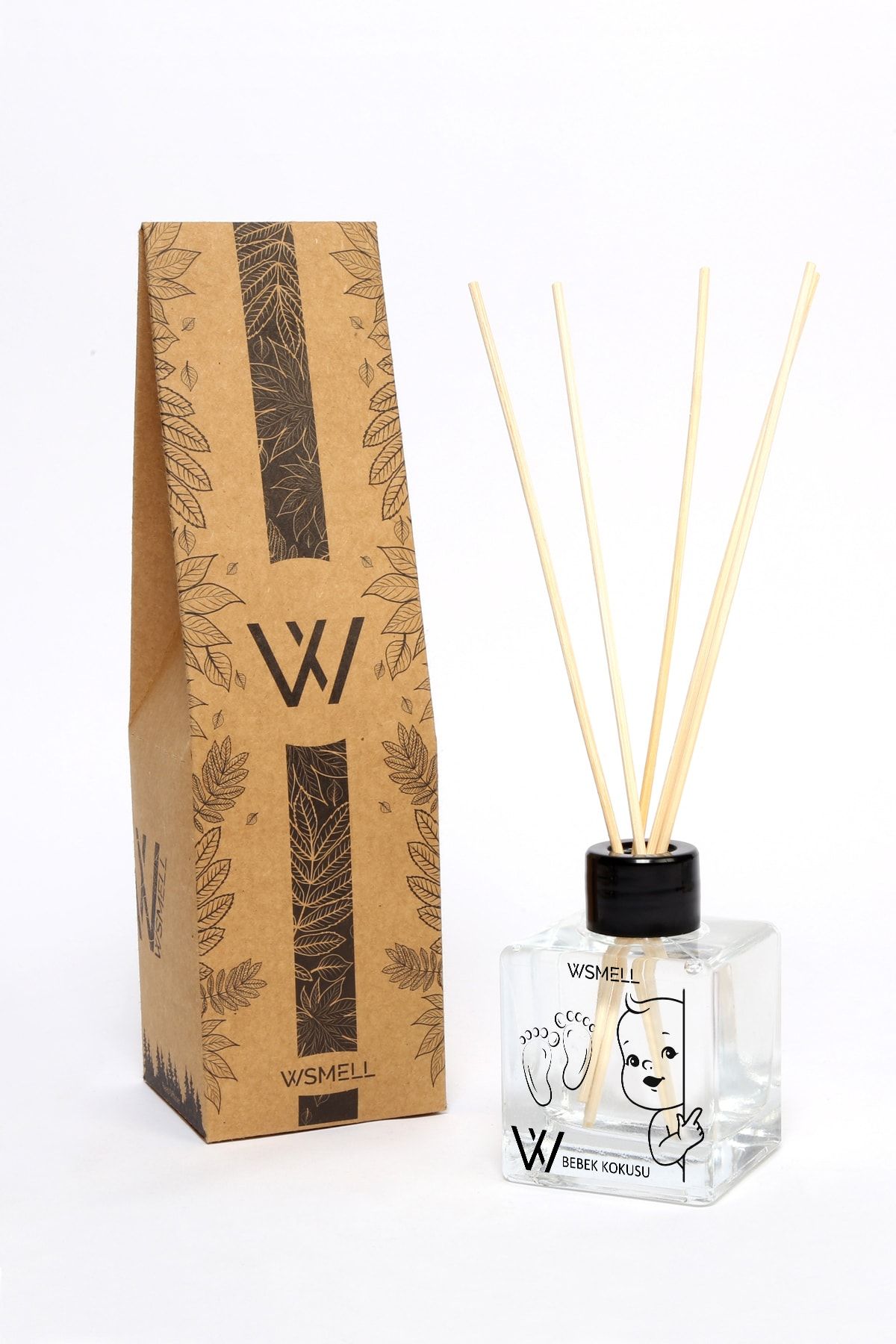 WSMELL Bebek Kokusu - Tanıtıma Özel Fiyat - 100 ml Bebek Pudrası Kokusu - Çubuklu Oda Kokusu - Pudra Kokusu