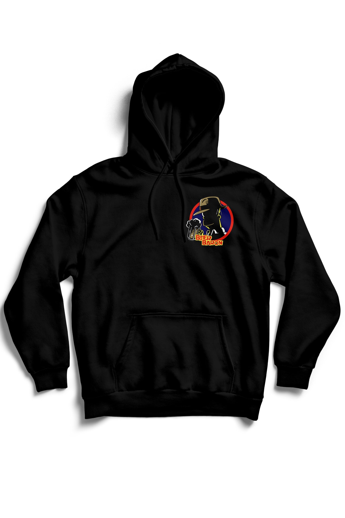 GrafikModa Siyah Simpson Baskılı Hoodie, Beer Baron Kapüşönlu Sweatshirt