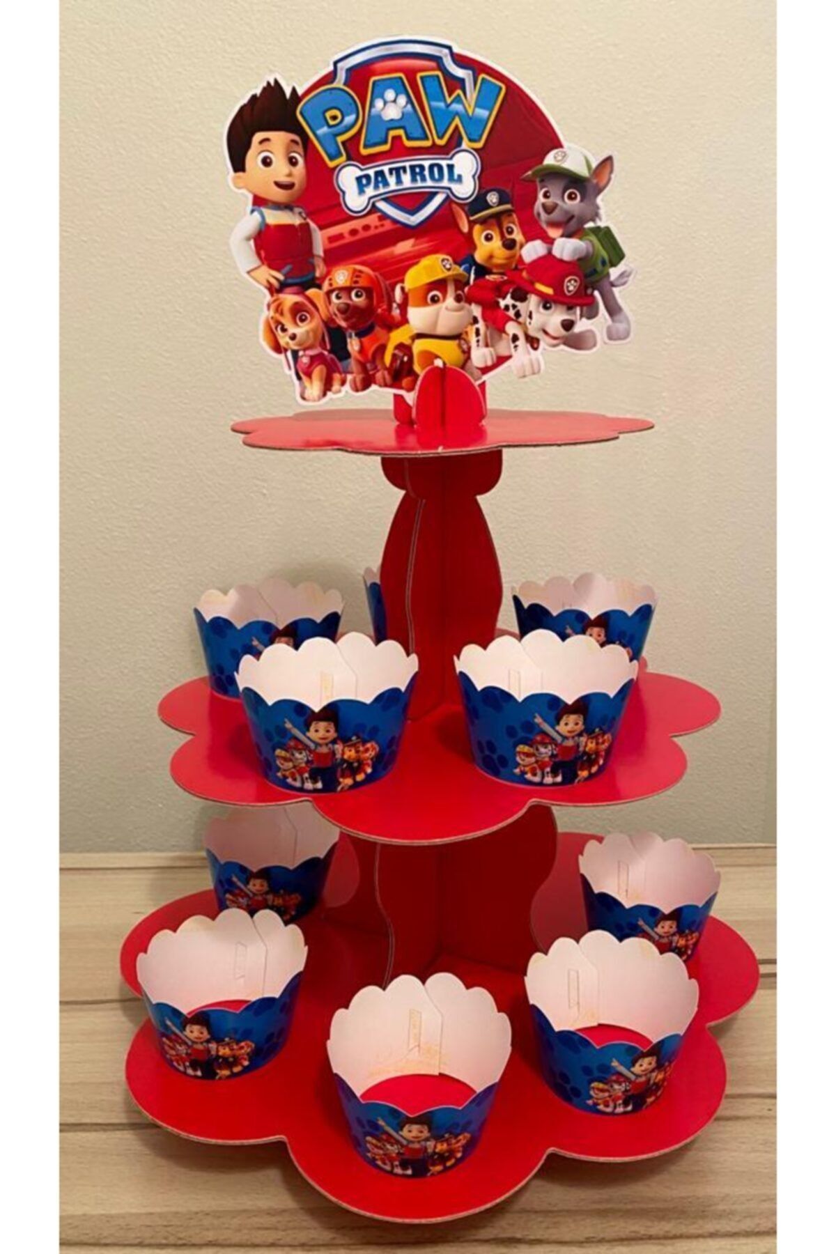 Okarttasarım Paw Patrol Cupcake Standı Ve 10 Adet Cupcake Sargısı