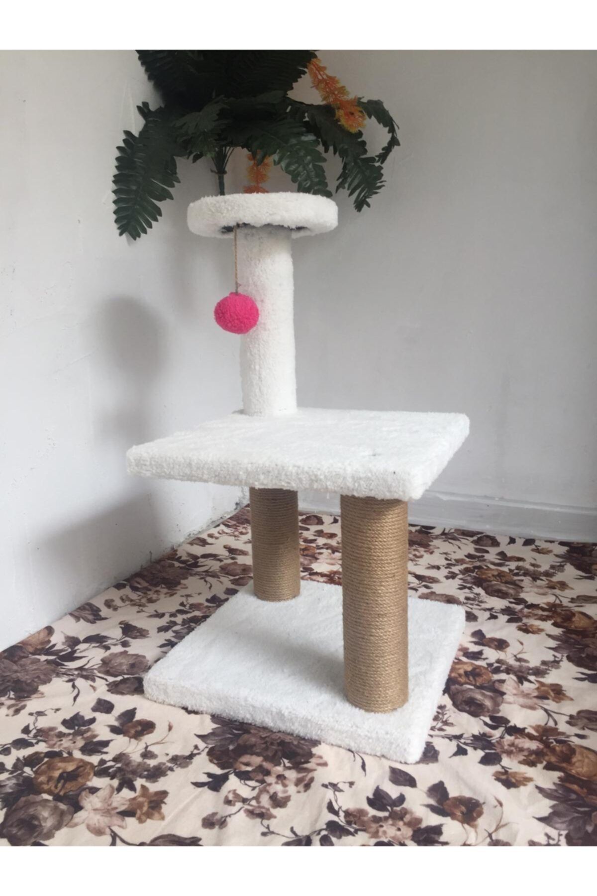 Juge Cat Beyaz Katlı Oyun Tırmalama(30x30)