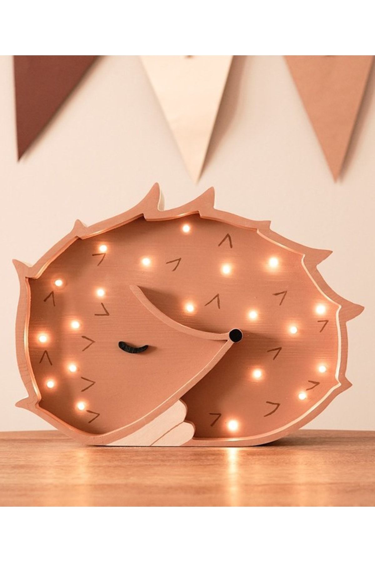 trendkonsept Çocuk Odası Aydınlatma, Gece Lambası, Kirpi Ahşap (mdf) Led Gece Lambası, Bebek Odası Gece Lambası