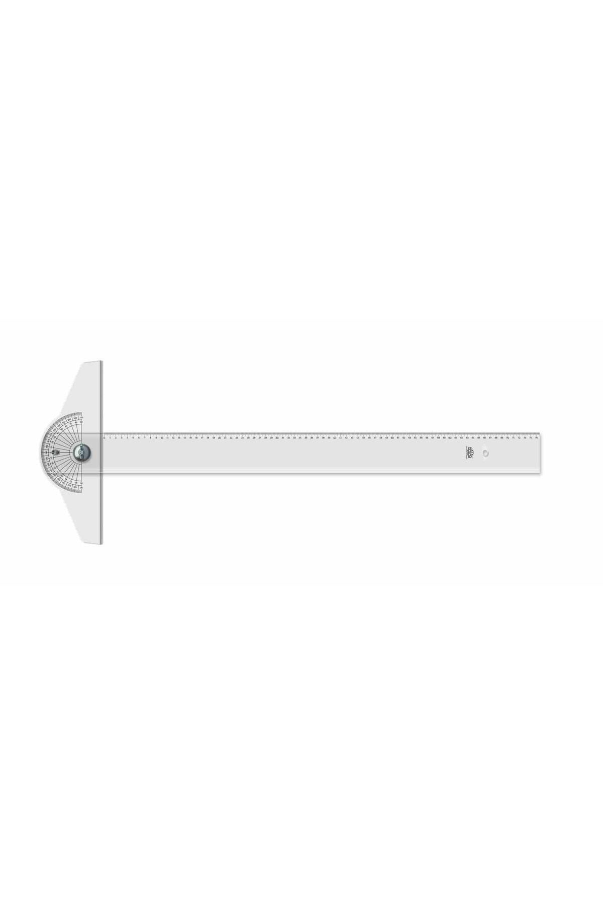 HATAS Oynar Başlı T-cetvel 75 Cm Ince Bizole Şeffaf 1180