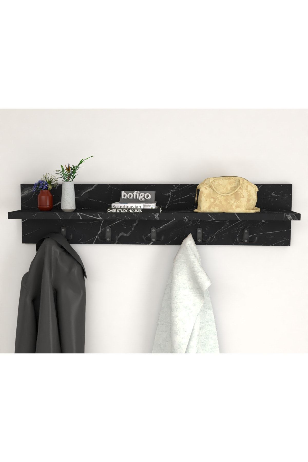 Bofigo Portmanto Duvar Askılığı Elbise Askılığı Bendir 80 cm