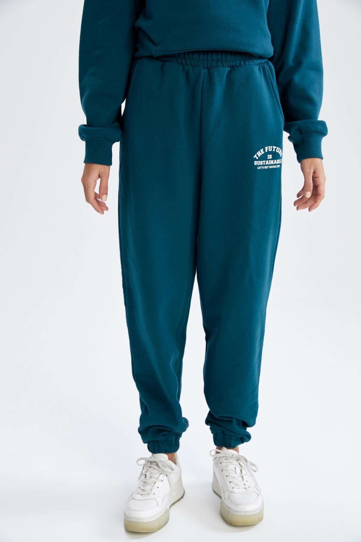 DeFacto Fit Standart Fit Basic Cepli Içi Yumuşak Tüylü Jogger Eşofman Altı