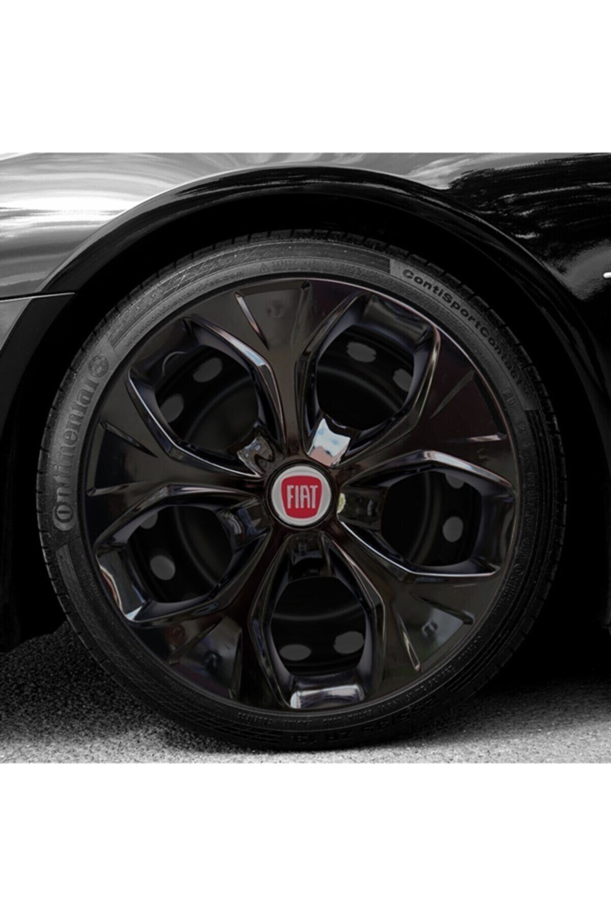 LKWAuto Fiat Albea 16'' Inç Gri - Siyah Jant Kapağı 4 Adet Çelik Jant Görünümlü