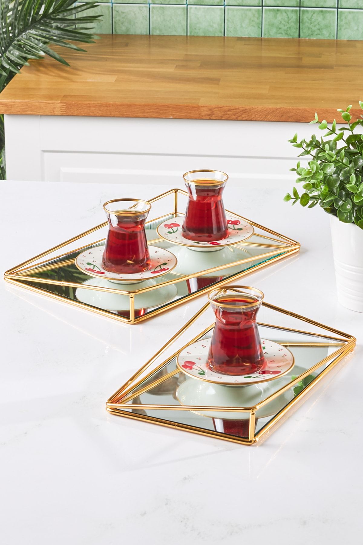 Emsan Fiyonk 2li Gold Tepsi