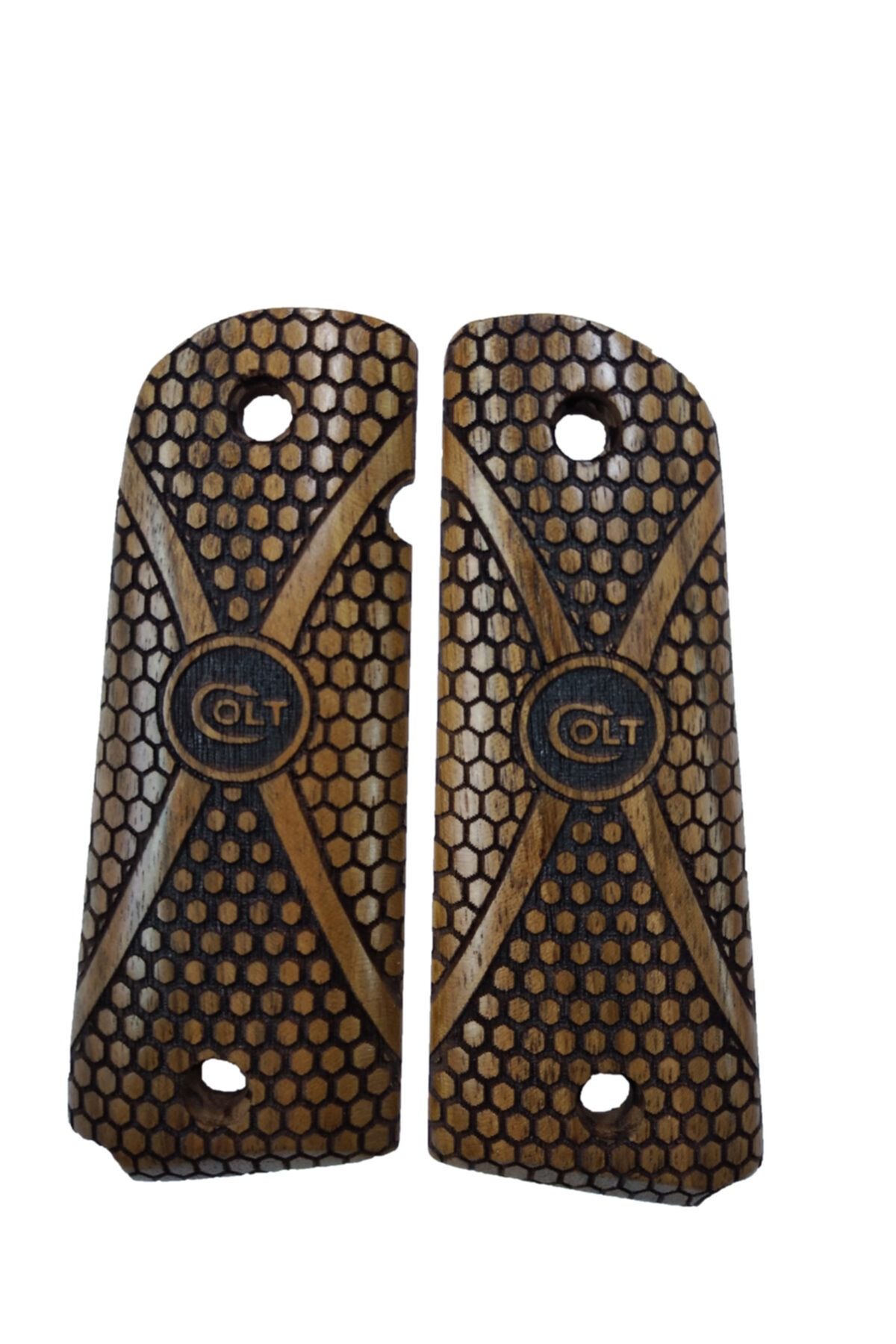 Arslantaş Colt 1911 Uyumlu Özel Model Ceviz Lazer Kesim Ahşap Smod79