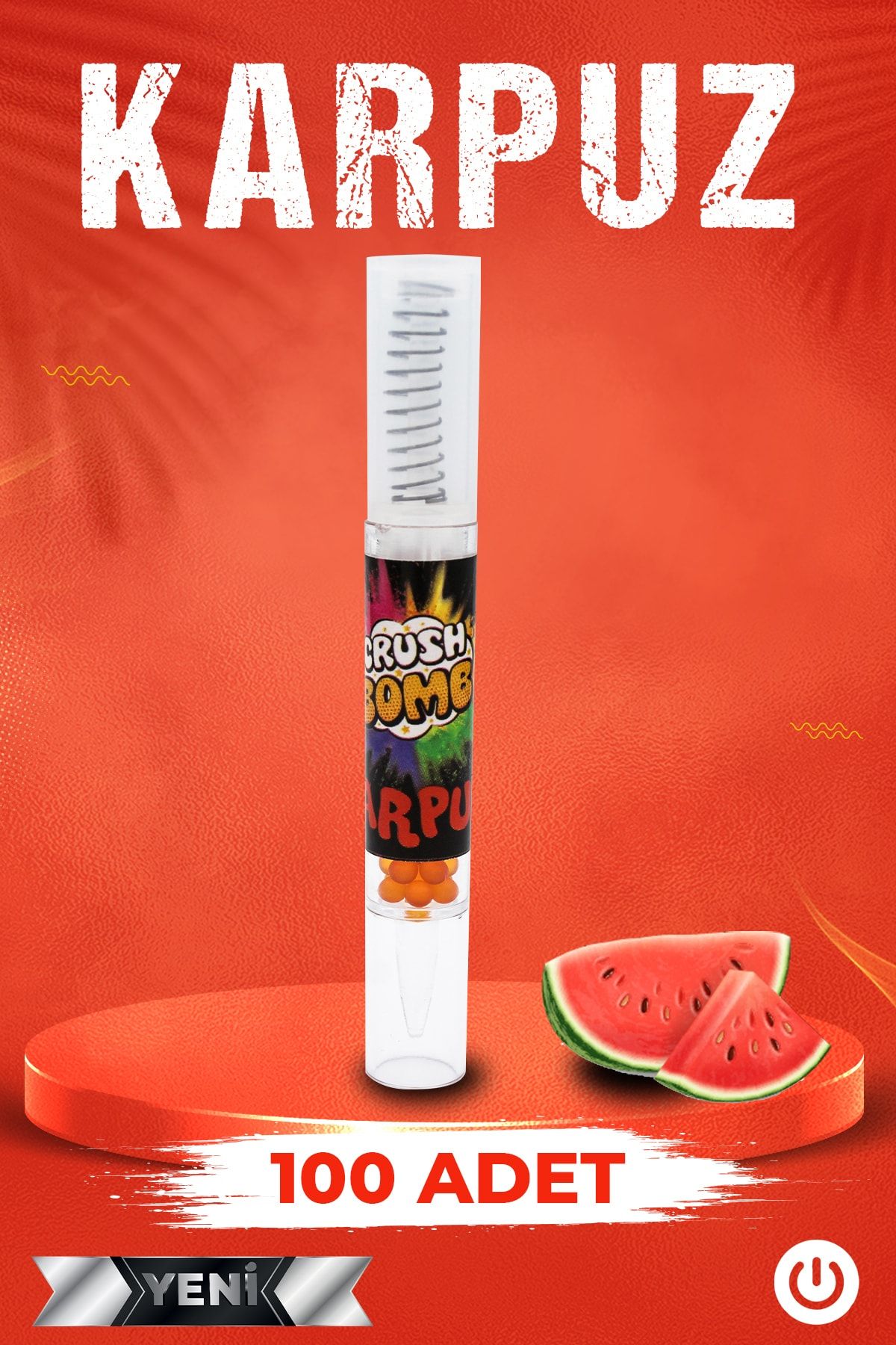 Crush Bomb Crushbomb Mentolsepeti Mentol Topu 100 Adet Karpuz Aromalı+aplikatör