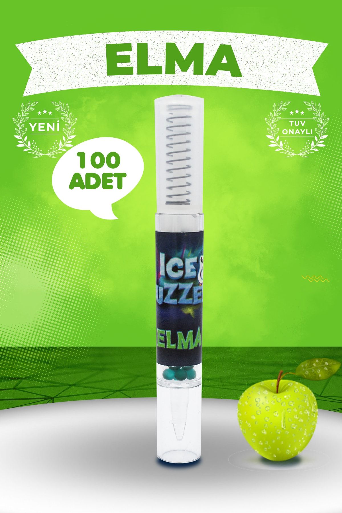 Crush Bomb Ice Buzzer Mentol Topu 100 Adet Elma Aromalı+aplikatör