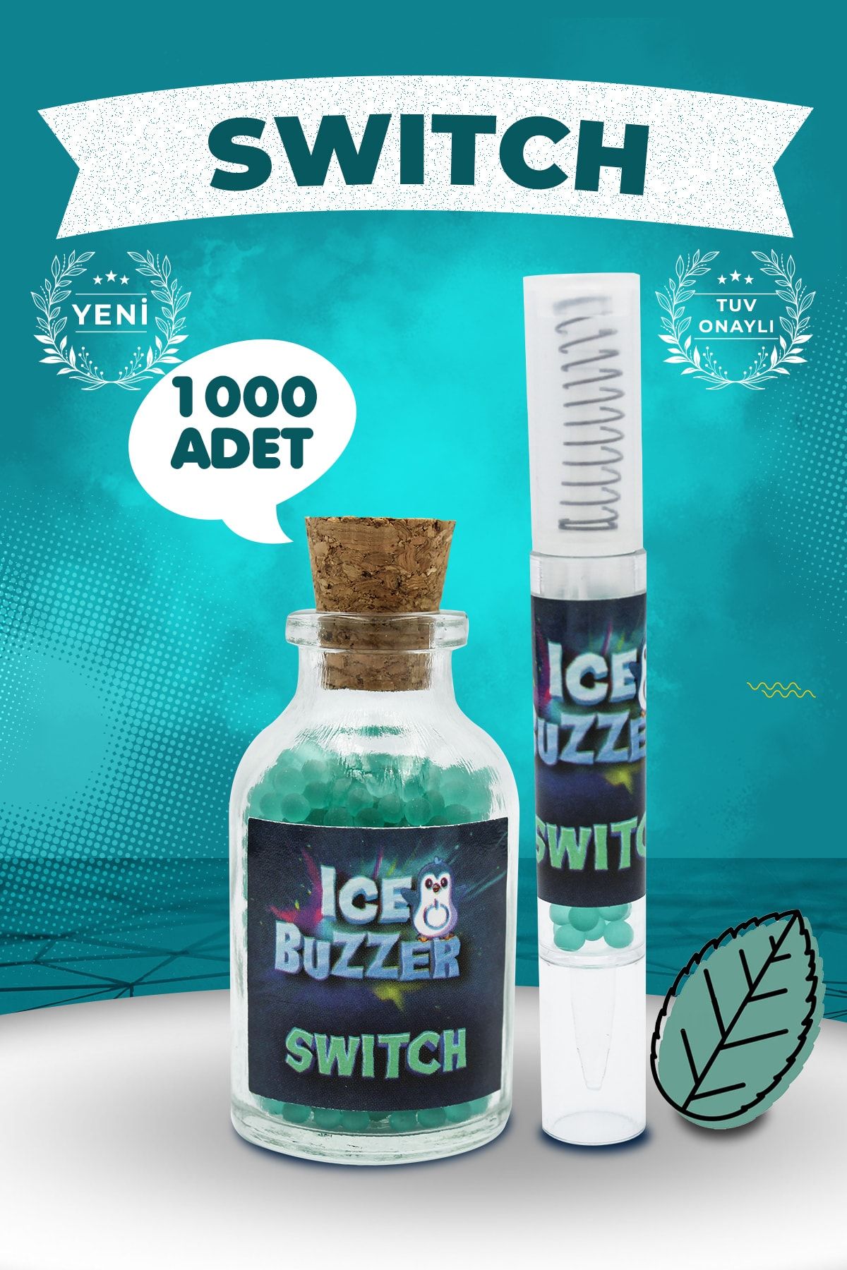 Crush Bomb Ice Buzzer Mentol Topu 1000 Adet Nane Switch Aroması +aplikatör
