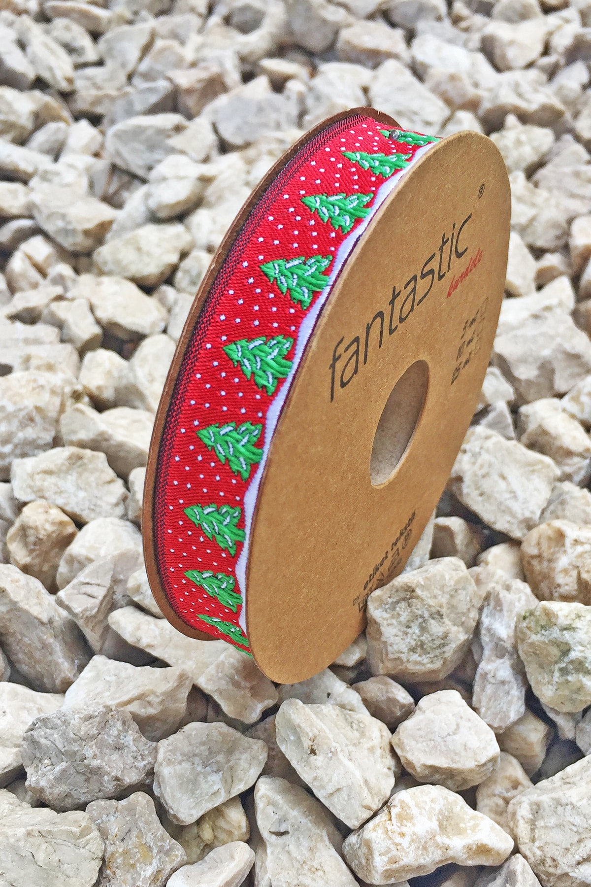 FANTASTIC Çam Ağacı Desenli Dokuma Yılbaşı Kurdelesi - 16482