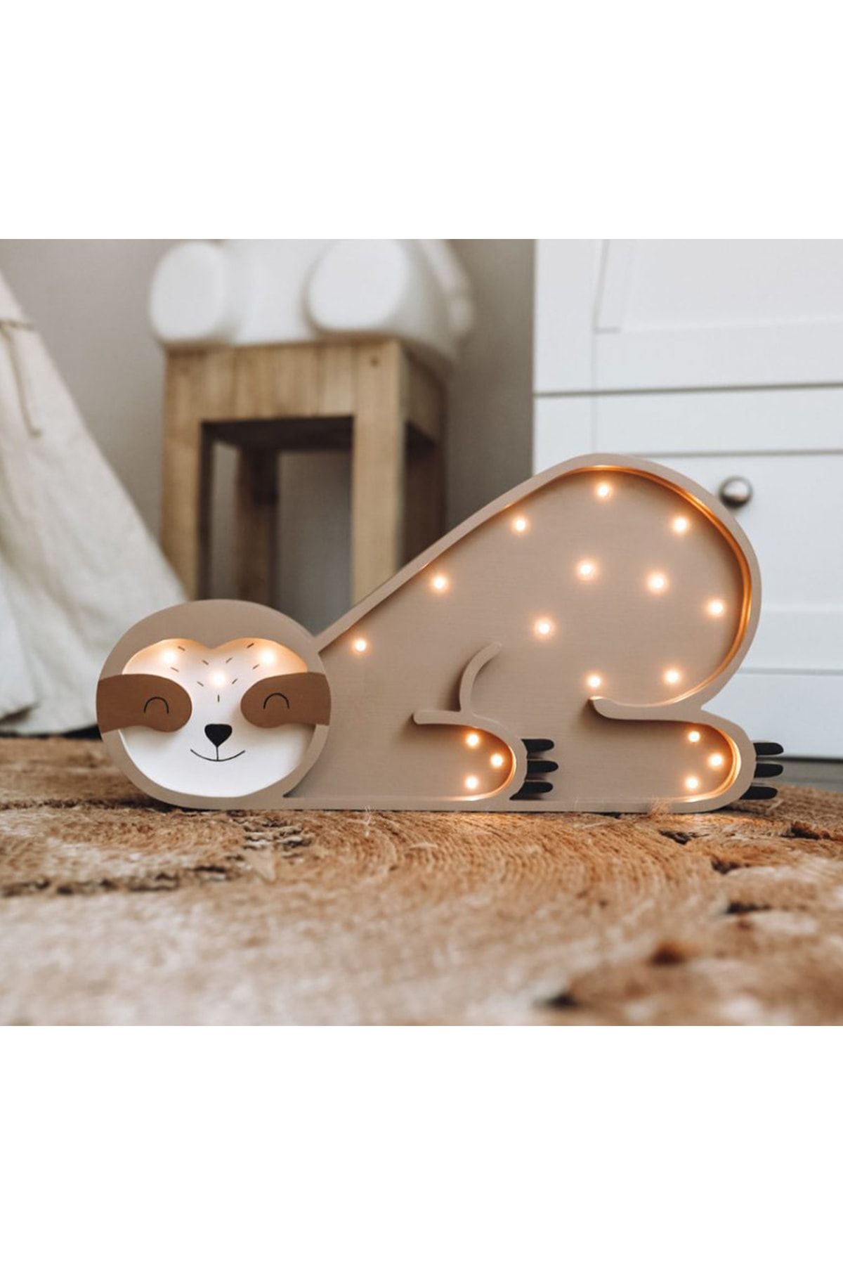 trendkonsept Çocuk Odası Aydınlatma Tembel Hayvan Ahşap (mdf) Led Gece Lambası