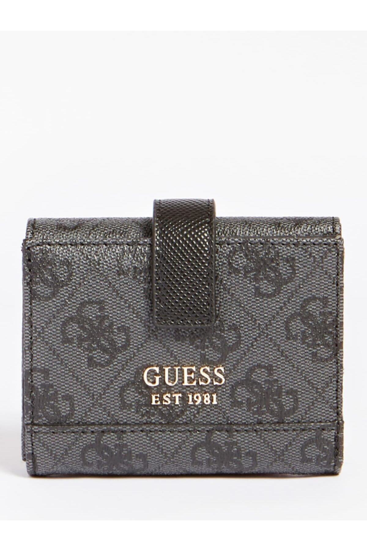 Guess Kadın Cüzdan & Kartlık Swbg83 Cordelıa Logo Slg Pe Small Leather Goods Kömür Rengi