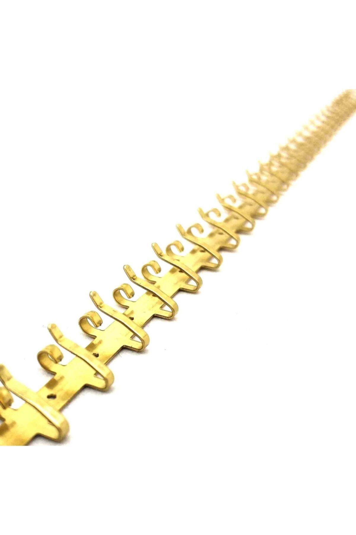 Selderesi 1 Metre Sarı Metal Tesbih Kolye Takı Askılığı Tırnaklı Zincir Askısı - Askılık
