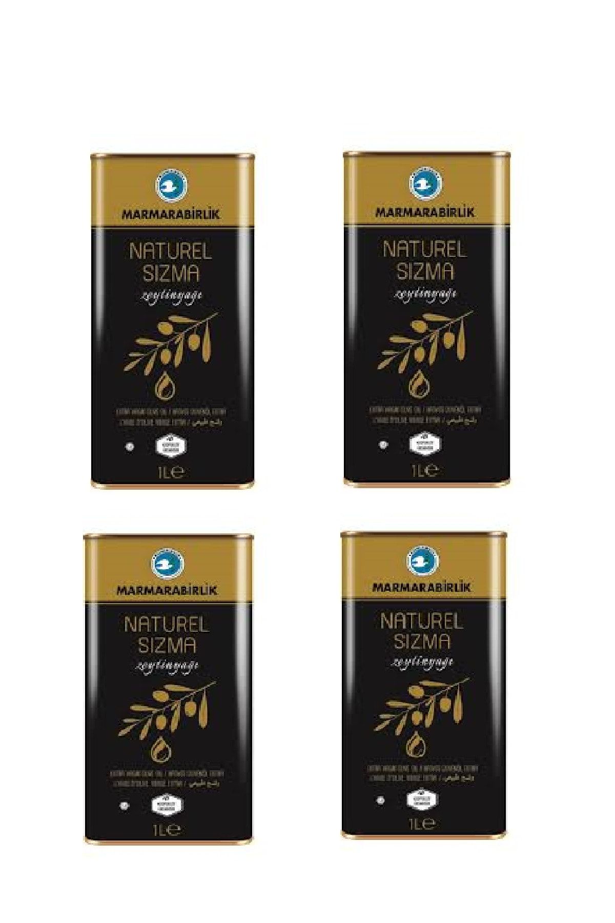 MarmaraBirlik Naturel Sızma Zeytinyağı 4 Adet 1 Lt (35,37oz)
