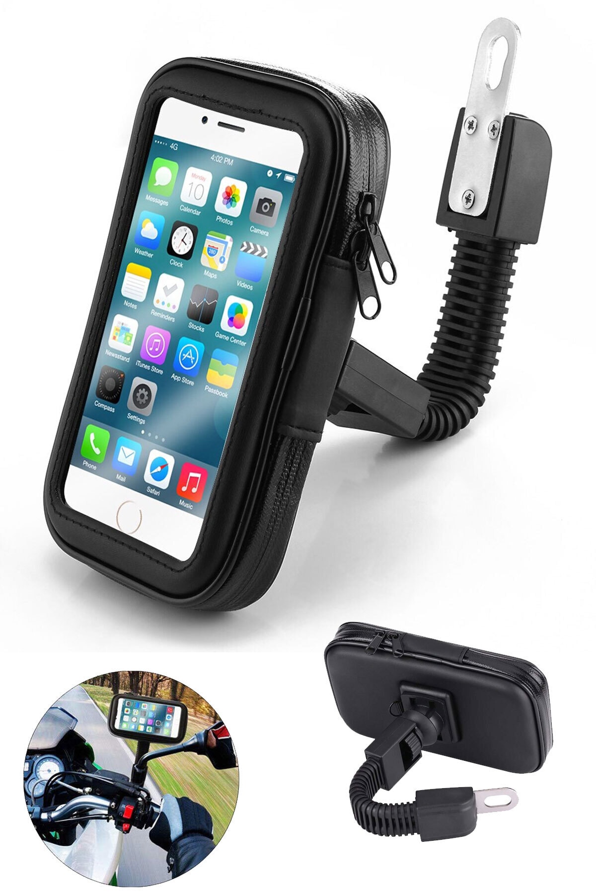 GLR Motosiklet Telefon Tutucu Realme 7 Uyumlu Su Geçirmez Kılıf