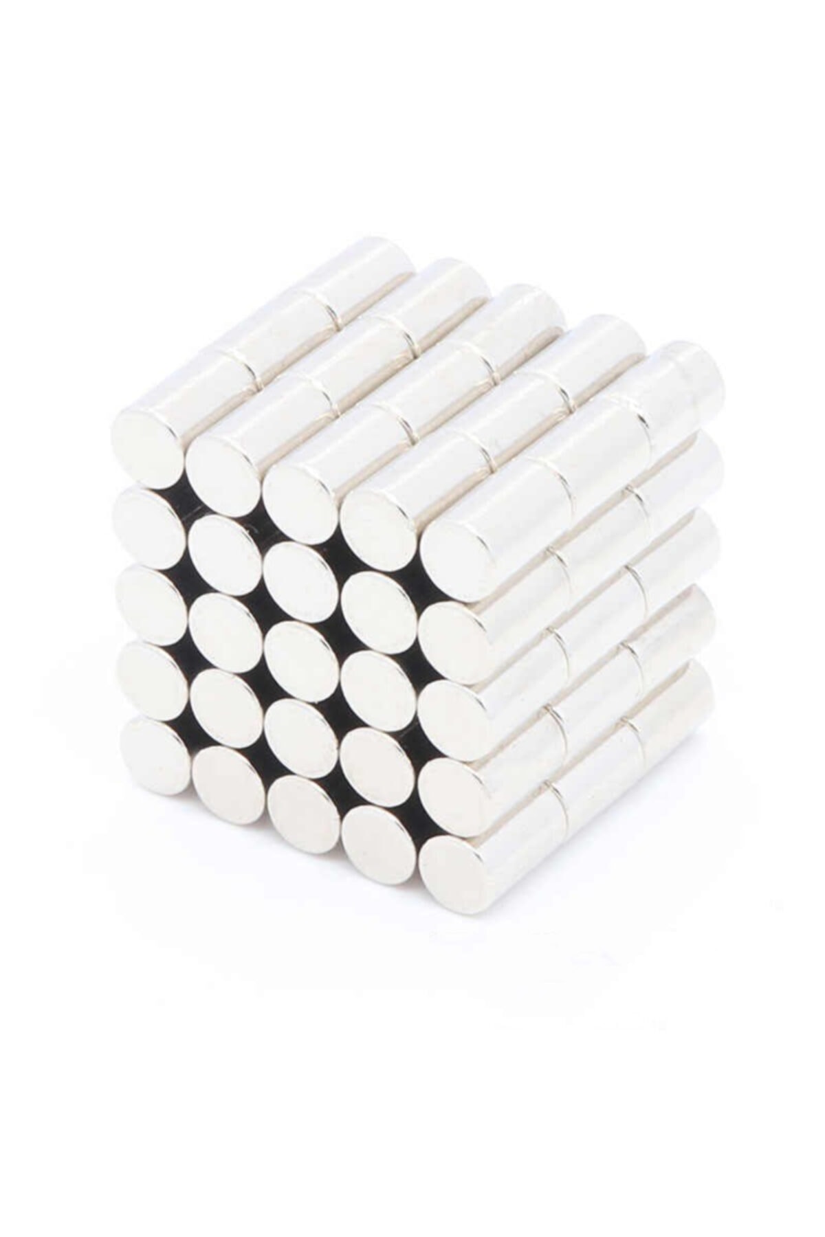 Mıknatıs Market 100 Adet 5x8 mm Yuvarlak Güçlü Neodyum Mıknatıs Çap 5 mm Kalınlık 8 mm