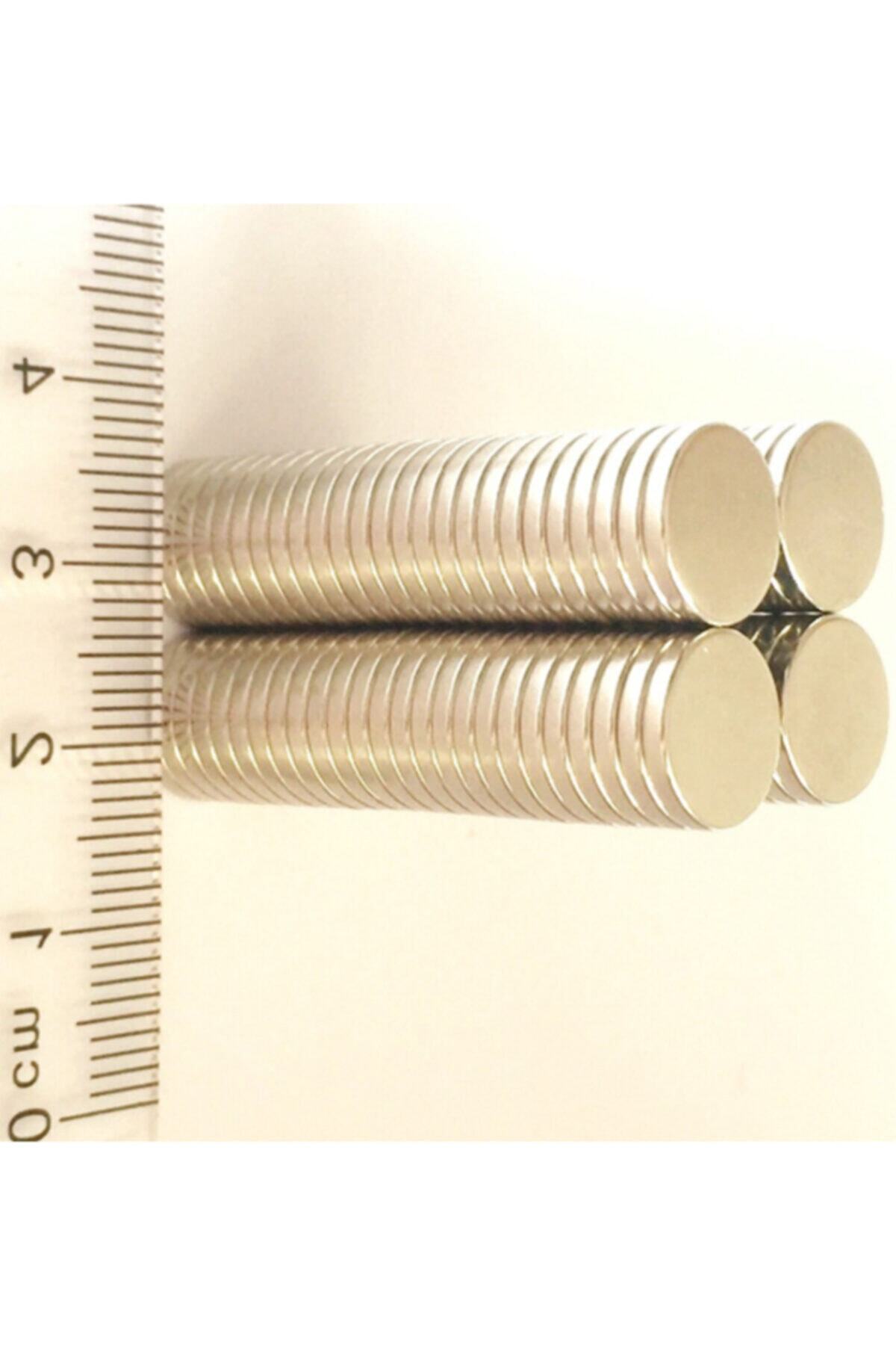 Mıknatıs Market 50 Adet 10x1,5 Mm Yuvarlak Güçlü Neodyum Mıknatıs(çap 10mm Kalınlık 1,5mm)