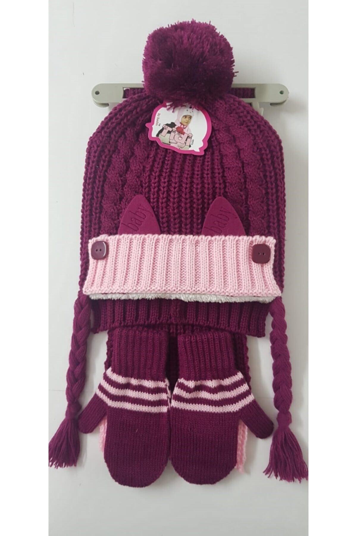 mercantoptan Çocuk Atkı Bere Eldiven Set 1-3 Yaş 3'lu