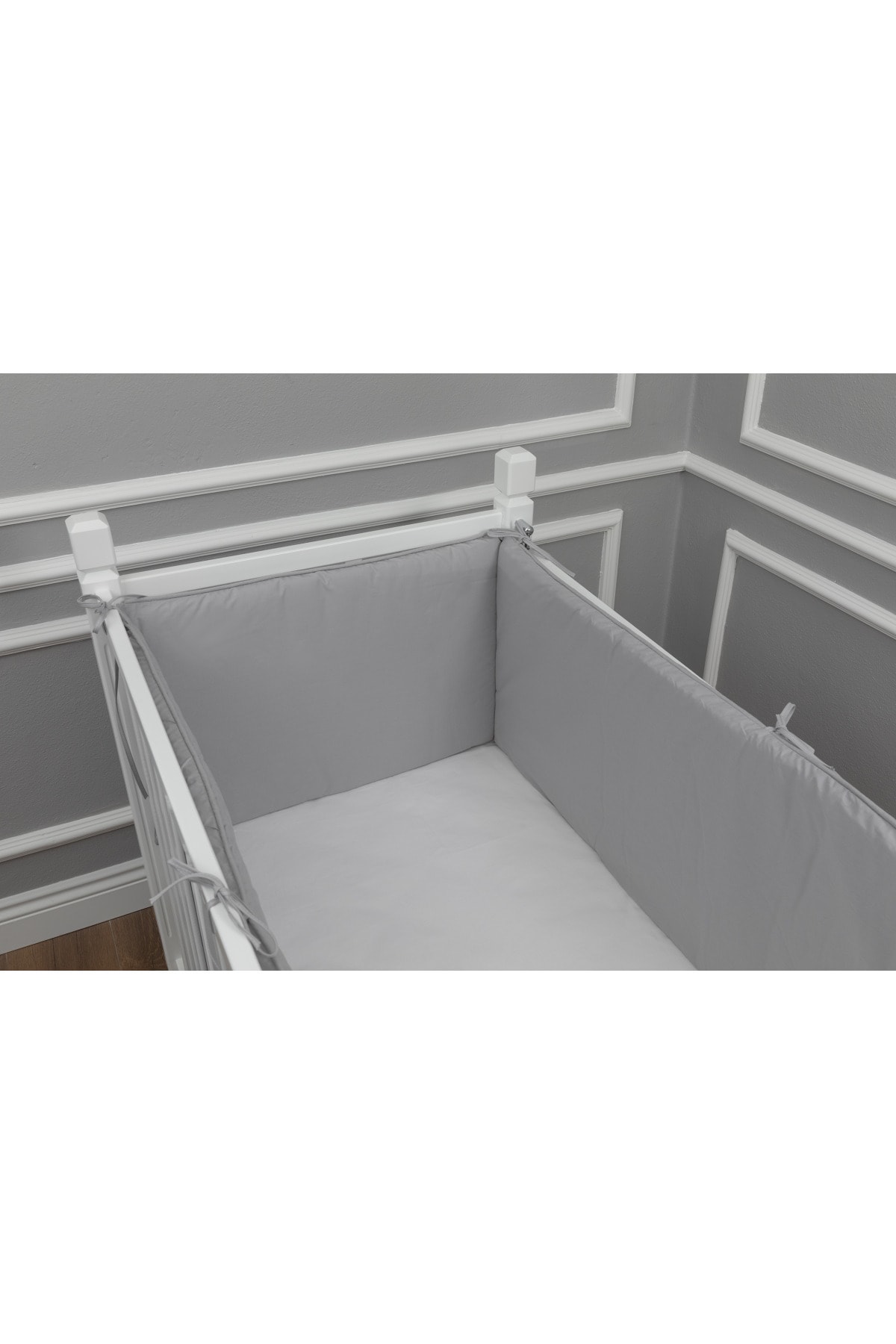 MAYA BABY Gri Basic Yan Koruma Seti 4 Parça 80x140