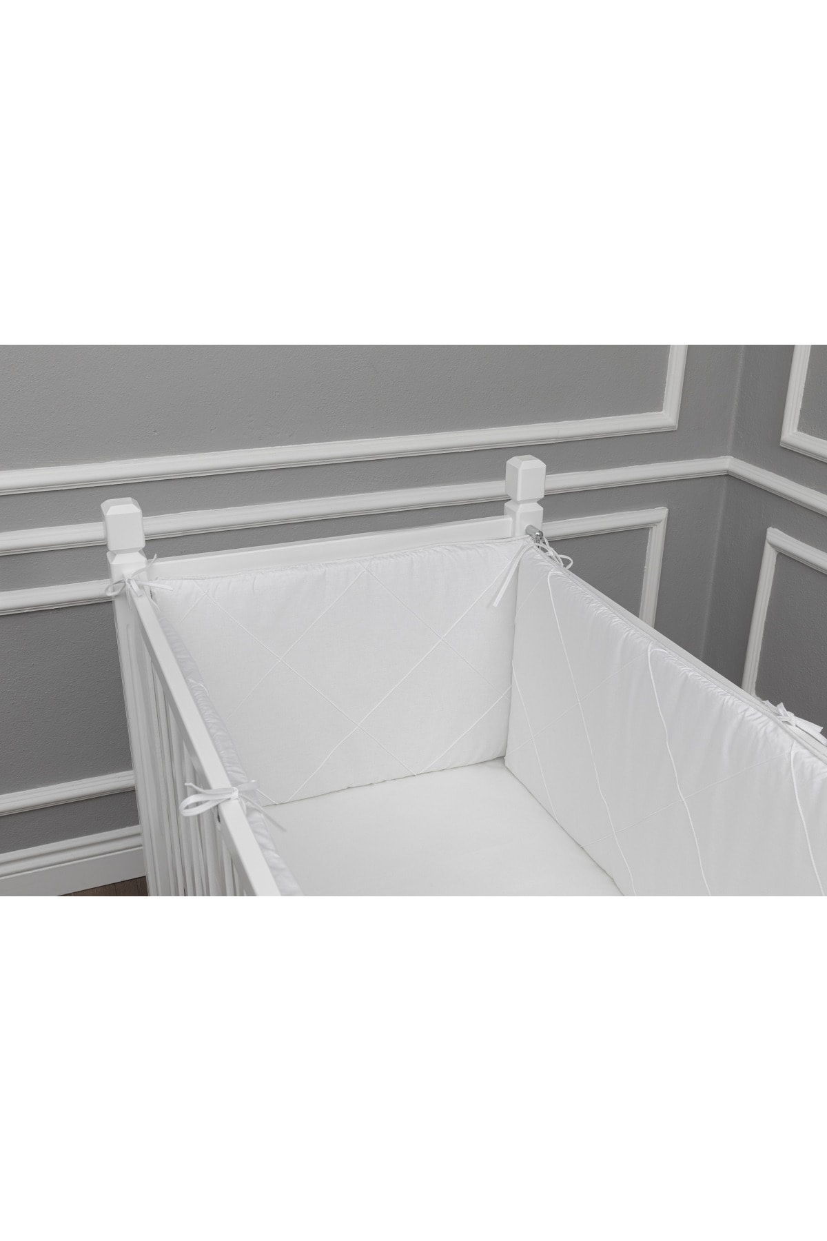 MAYA BABY Klasik Yan Koruma Seti 4 Parça 70x140 Beyaz