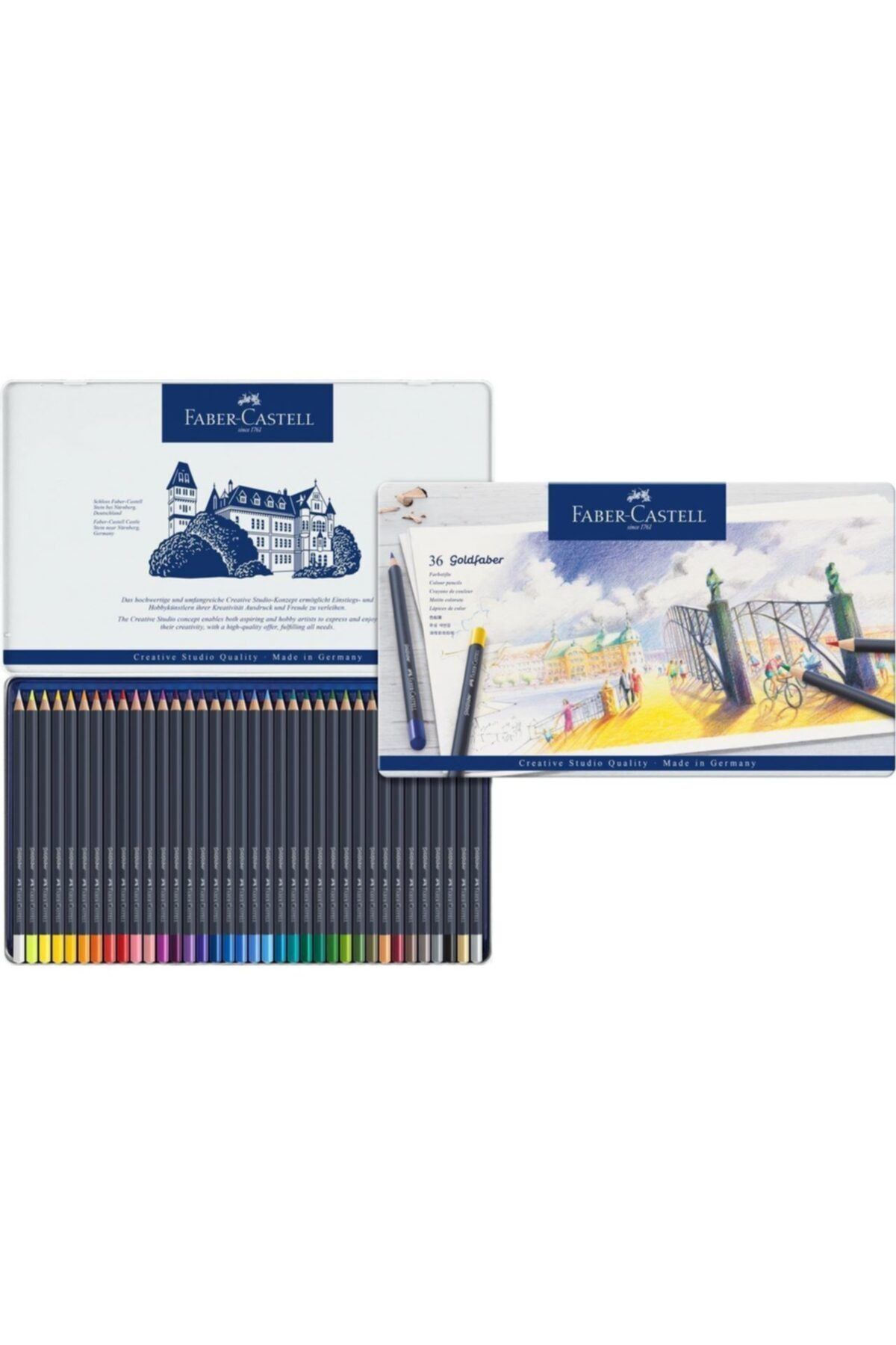 Faber Castell Goldfaber 36 Renk Metal Kutu Boya Kalemi