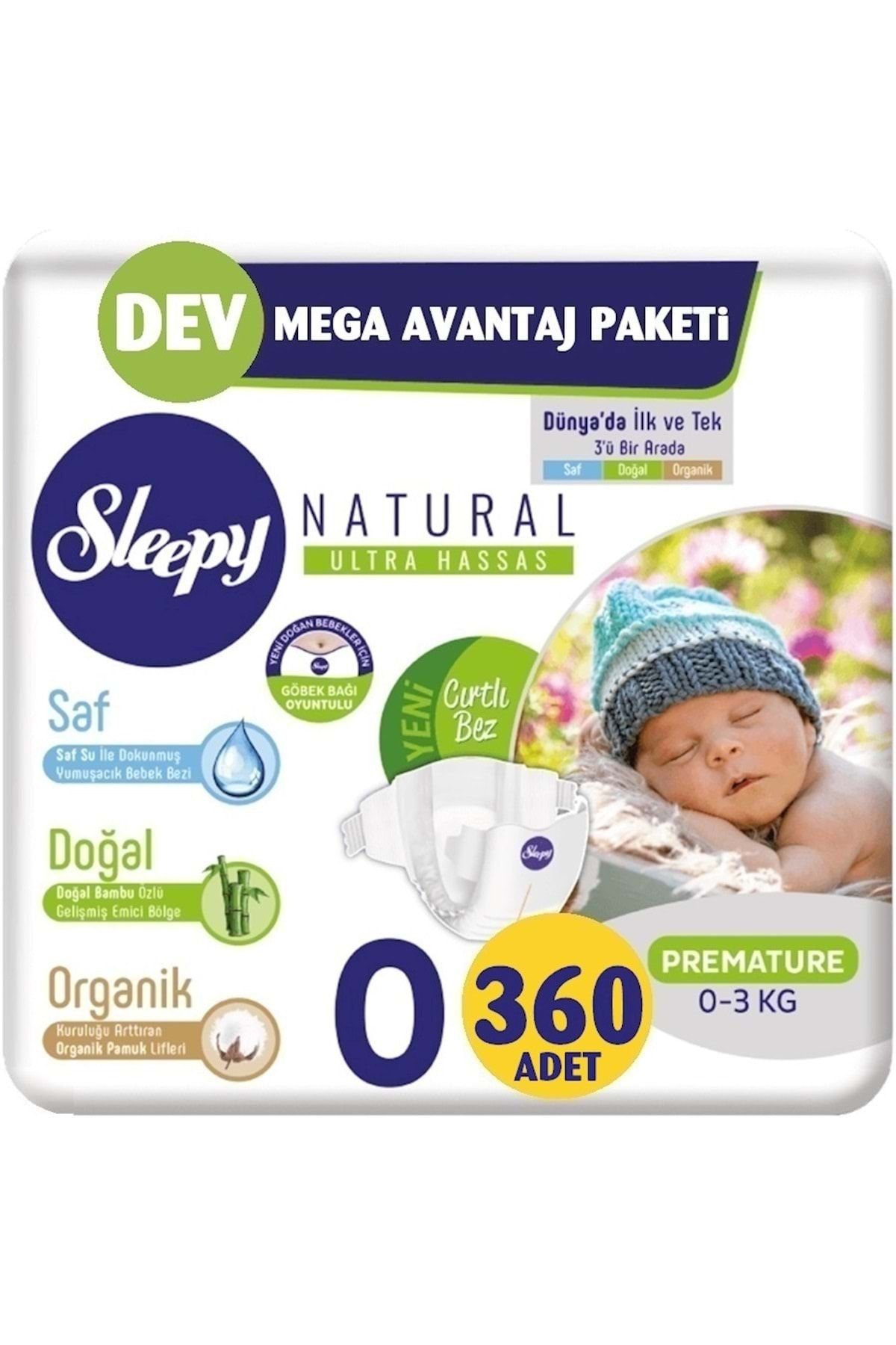 sleepy bebek bezi naturel beden 0 0 3kg premature 360 adet dev mega avantaj pk fiyati yorumlari trendyol