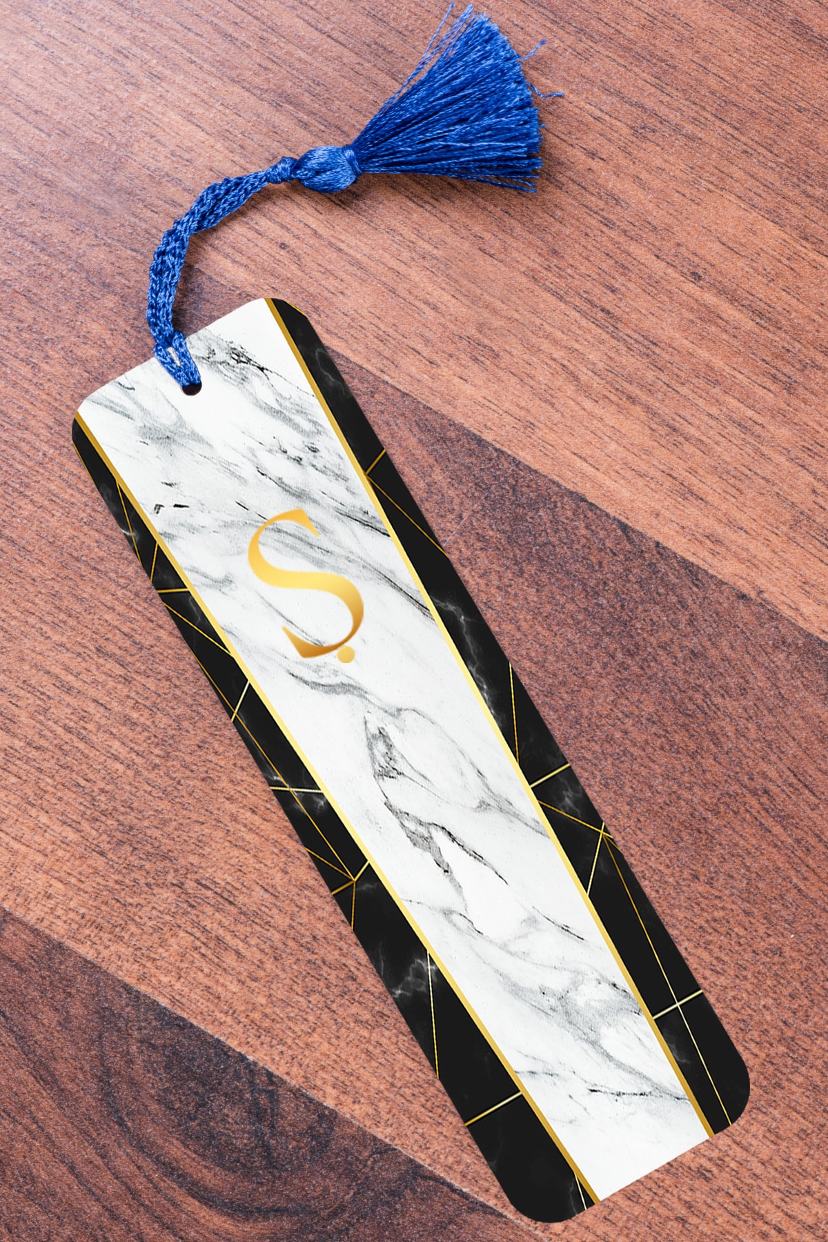 Procity Ş Harfi Siyah Beyaz Mermer Metal Kitap Ayracı